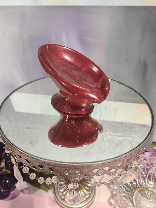 Draining soap dish from The Rose Soaps Candles Etc, a hygienic bathroom organizer with a design that drains excess water from soap bars.